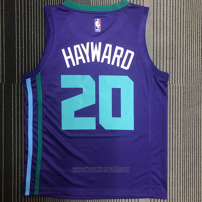 Camiseta Charlotte Hornets Gordon Hayward #20 Statement 2020-21 Violeta